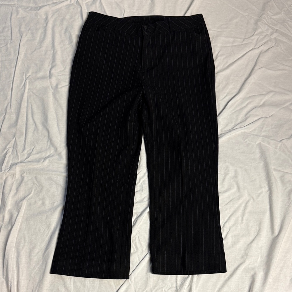 White Stag Black Pinstripe Trousers